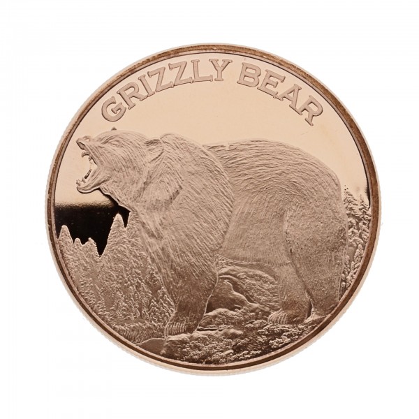 1 Unze (AVDP) .999 fein Kupfer "Grizzly Bear"
