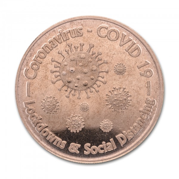 1 Unze (AVDP) .999 fein Kupfer "Coronavirus - COVID 19 - Lookdown & Social Distancing"
